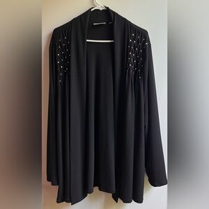 Avenue Black Cardigan with stud detail